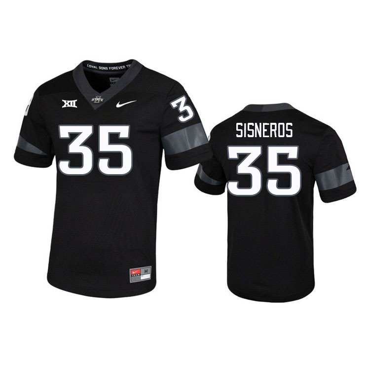 Men #35 Dominic Sisneros Iowa State Cyclones College Football Jerseys Stitched Sale-Black